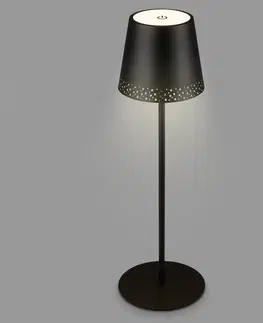 Venkovní osvětlení terasy Briloner LED stolní lampa Kiki s baterií 3 000K, černá