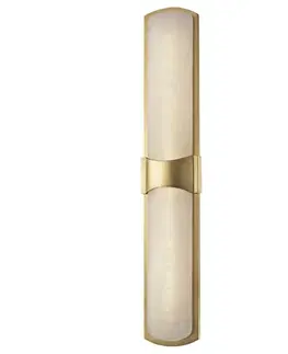 Designová nástěnná svítidla HUDSON VALLEY nástěnné svítidlo VALENCIA ocel/alabastr staromosaz LED 18W 2700K stmívatelné 3426-AGB-CE