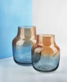 Dekorativní vázy Mondex Skleněná váza Serenite 21 cm modrá/žlutá