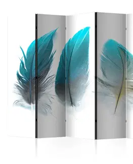 Paravány Paraván Blue Feathers Dekorhome 225x172 cm (5-dílný)
