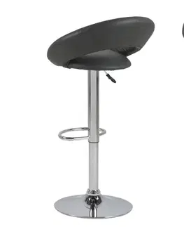 Barové židle Dkton Designová barová židle Navi šedá a chromová