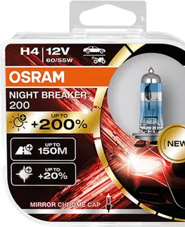 Autožárovky OSRAM H4 12V NIGHT BREAKER 200 +200% více světla 2ks 64193NB200-HCB