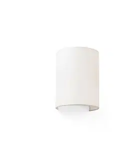 Nástěnná svítidla s látkovým stínítkem FARO COTTON R kruhová nástěnná lampa, béžová, vertikální