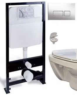 WC sedátka PRIM předstěnový instalační systém s chromovým tlačítkem  20/0041 + WC bez oplachového kruhu Edge + SEDÁTKO PRIM_20/0026 41 EG1