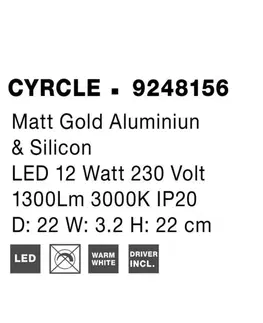 LED nástěnná svítidla NOVA LUCE nástěnné svítidlo CYRCLE matný zlatý hliník a akryl LED 12W 230V 3000K IP20 9248156