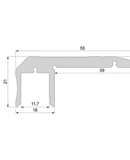 Profily Light Impressions Reprofil schodišťový profil AL-02-10 stříbrná mat elox 1000 mm 970520