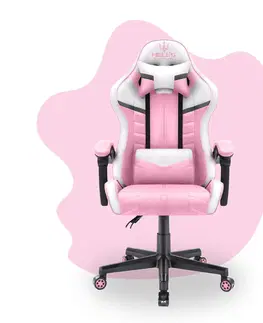Herní křesla Dětská hrací židle HC - 1004 bílo-růžová