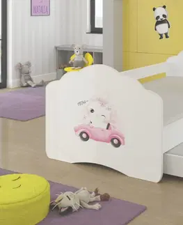 Postele ArtAdrk Dětská postel CASIMO II | s přistýlkou ​​a zábranou Provedení: Pejsek a kočičkou