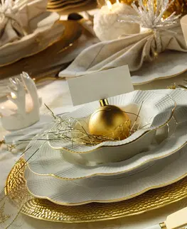 Jídelní soupravy Porcelánová jídelní souprava 83 ks RICE GOLD bílá zlatá