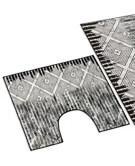 Koberce a koberečky Bellatex Sada koupelnových předložek Kosočtverce 3D, 60 x 100 cm, 60 x 50 cm