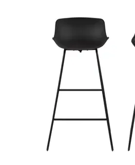 Barové židle Dkton Designová barová židle Alphonse černá