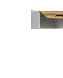 Kuchyňské linky JAMISON, skříňka nad digestoř 50 cm, bílá/dub delano světlý