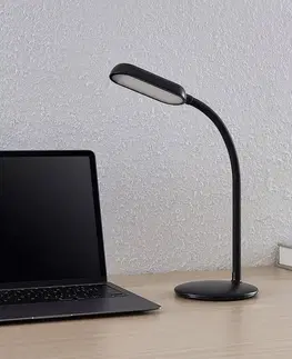 Stolní lampy kancelářské PRIOS Nabíjecí stolní lampa Prios LED Opira, černá, USB, dotykový stmívač
