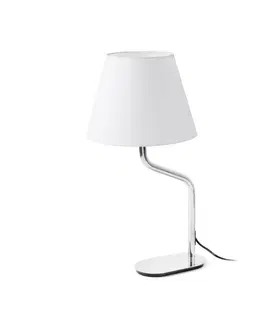 Designové stolní lampy FARO ETERNA chrom/bílá stolní lampa