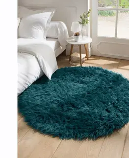 Koberce a koberečky Kulatý koberec s dlouhým vlasem