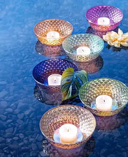 Květináče a truhlíky Plovoucí skleněné misky Natare s čajovými svíčkami, sada 6 ks