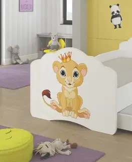 Postele ArtAdrk Dětská postel CASIMO II | s přistýlkou Provedení: Pejsek a kočičkou