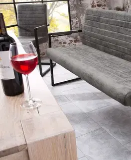 Luxusní jídelní židle Estila Designová prošívaná lavice Imperial 160cm šedá