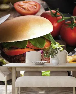 Tapety jídla a nápoje Fototapeta americký hamburger