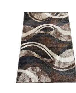 Moderní koberce Originální koberec s abstraktním vzorem v hnědé barvě