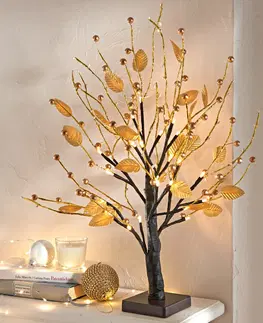 Dekorační figurky LED strom "Zlaté listy"