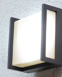 Venkovní nástěnná svítidla LUTEC Venkovní nástěnné LED svítidlo Qubo 14cm x 14cm