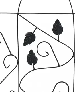 Květináče a truhlíky Opěry na pnoucí rostliny 3 ks černá Dekorhome