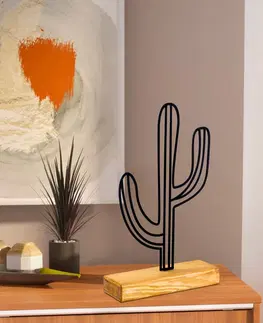  Hanah Home Kovová dekorace Cactus 41 cm černá