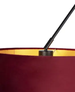 Zavesna svitidla Závěsná lampa se sametovými odstíny červené se zlatem 35 cm - Blitz II černá