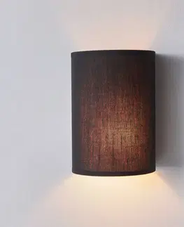 Nástěnná svítidla Lindby Annalisa - polokruhová textilní lampa v černé