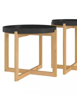 Konferenční stolky Konferenční stolek 2 ks Dekorhome Černá
