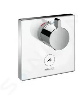 Koupelnové baterie HANSGROHE Shower Select Glass Termostat pod omítku Highflow pro 1 spotřebič a 1 dodatečný výstup, bílá/chrom 15735400
