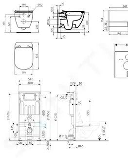 Záchody Kielle Genesis Set předstěnové instalace, klozetu Tesi a sedátka softclose, tlačítko Gemini l, lesklý chrom SANI11AD1101