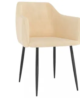 Židle Jídelní židle 2 ks samet / kov Dekorhome Tmavě šedá