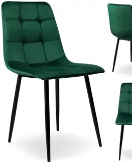 Židle TZB Čalouněná židle DENVER samet zelená