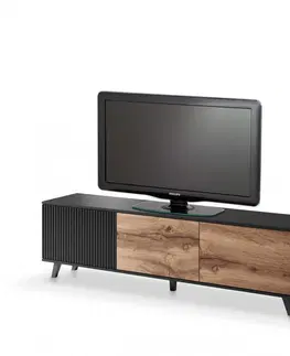 TV stolky HALMAR TV stolek Rakom 180 cm dub votan/černý