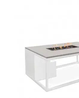 Přenosná ohniště Krbový plynový stůl Cosiloft 120 bílý rám / deska šedá COSI
