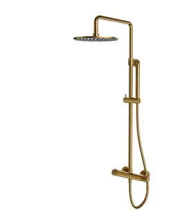 Sprchy a sprchové panely OMNIRES CONTOUR termostatický sprchový sloup zlatá kartáčovaná /GLB/ CT8044GLB