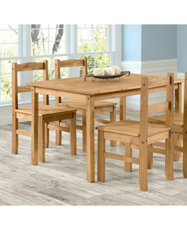 Jídelní sety Jídelní set PIMBOW stůl 100x80 cm + 4 židle, masiv borovice