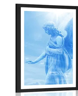 Andělé Plakát s paspartou nádherný anděl na nebi