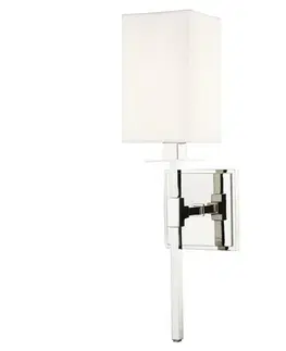Klasická nástěnná svítidla HUDSON VALLEY nástěnné svítidlo TAUNTON ocel/textil nikl/bílá E14 1x60W 4400-PN-CE