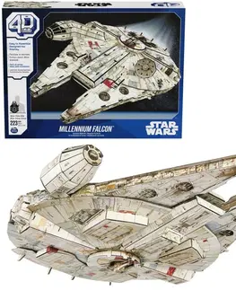 Hračky puzzle SPIN MASTER - FDP 4D Puzzle Star Wars Loď Millenium Falcon
