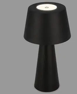 Venkovní osvětlení terasy Briloner LED stolní lampa Kihi s dobíjecí baterií, černá
