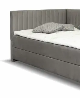 s úložným prostorem Rohová postel boxspring s úložným prostorem NOVO s čely, 120x200 cm