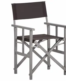 Zahradní křesla a židle Režisérská židle akáciové dřevo Dekorhome Černá