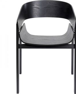 Židle s područkami KARE Design Černá židle s područkami Biarritz