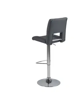 Barové židle Dkton Designová barová židle Almonzo tmavě šedá / chromová