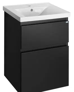 Koupelnový nábytek AQUALINE ALTAIR umyvadlová skříňka 52x72,5x45cm, černá mat AI655