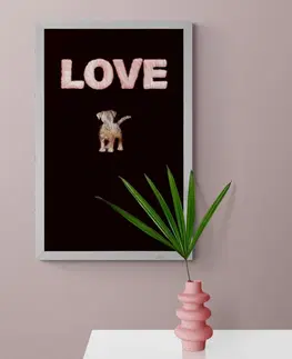 Motivy z naší dílny Plakát pejsek s nápisem Love
