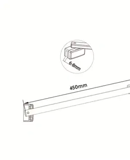 Sprchové kouty H K Rohová vzpěra délka 45cm, pro skla 6-8 mm, chrom SE-V45